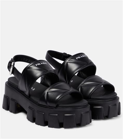 prada platform sandals sale|designer prada flat sandals.